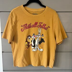 Looney Tunes vintage crop‎ top size M mustard yellow